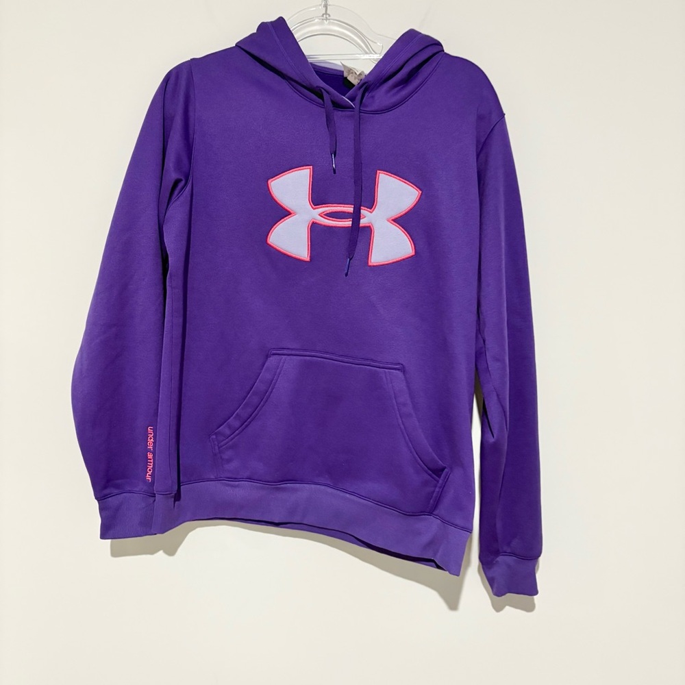 Under Armour Hooded Sweatshirt hoodie Purple pink Logo‎ Size medium
